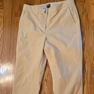 J crew cropped velvet  butter color pants sz 12Tall NWT
